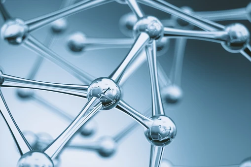 Scientific molecular structures background. Polymers